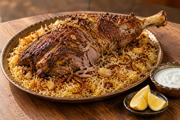 فخذ خروف بالفرن