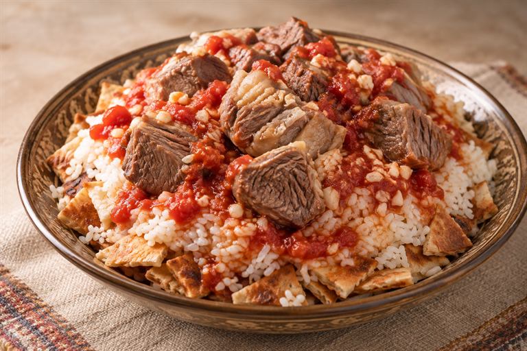 فتة مصرية باللحم